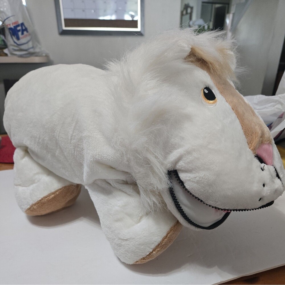 Stuffies Apx 20" Champ the Lion 7 Secret Pocket Storage Pillow PJ Holder Plush